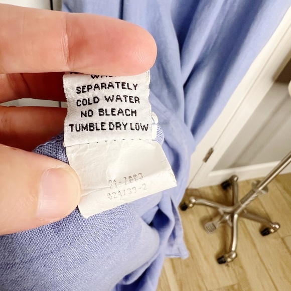 Russ Berens Malibu USA 100% Linen Tank Maxi Dress Size Small Blue - Picture 8 of 8